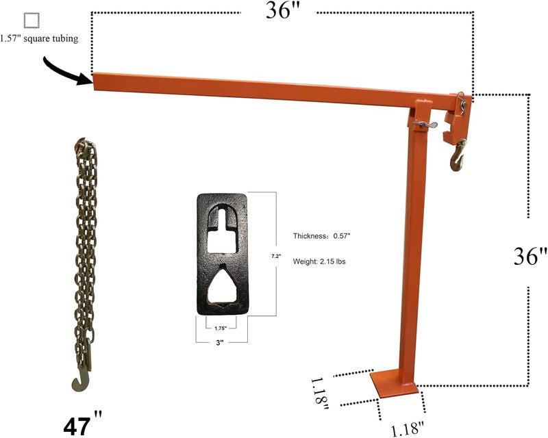 LOADSECRTOOL T Post Puller Fence Post Puller Heavy Duty Fence Post Puller with 47" Lifting Chain & T Post Puller Plate Puller T Post Puller for Round Fence Posts T Stakes Sign Post & Tree Stump - Image 2